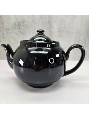Brown Ceramic Teapot With Lid - Glossy Finish Classic Design Brown Betty VL5126